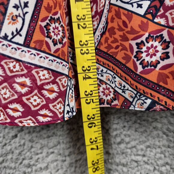 By & By Sun Dress Womens S Orange Blue Patchwork Colorful Lined Shoulder Straps - Picture 10 of 15